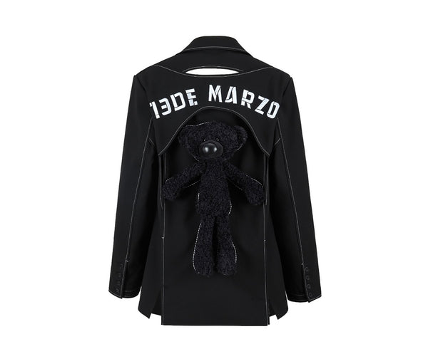 13DE MARZO Bear Holow Carft Suit - Black