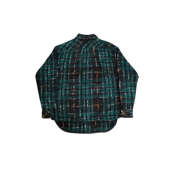 Charlie Luciano Tweed Shirt - Dark Green