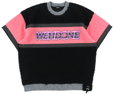 We11done Fleece T-shirts- Black/Pink