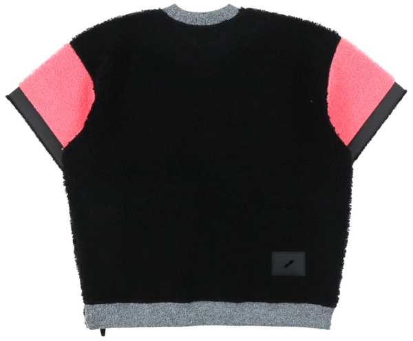 We11done Fleece T-shirts- Black/Pink