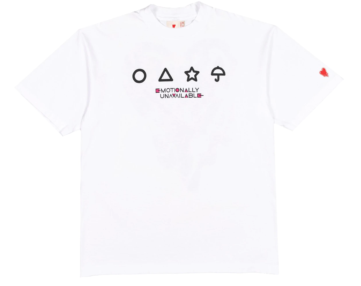 Emotionally Unavailable x Squid Games Heart Logo Tee - White