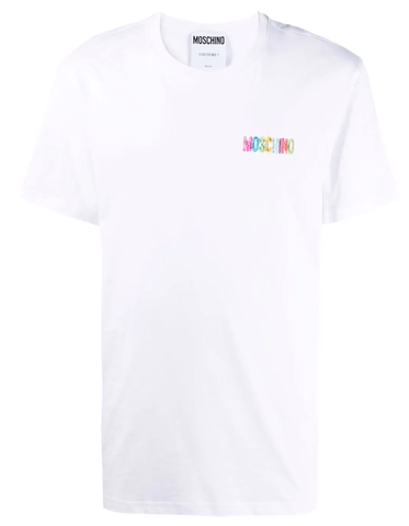 Moschino Multi-color Logo Shirt - WHite