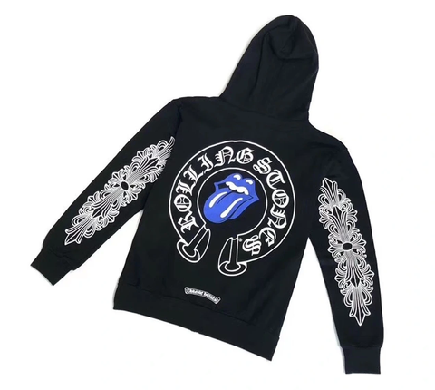 Chrome Hearts x The Rolling Stones Blue Tongue Zip Up - Black