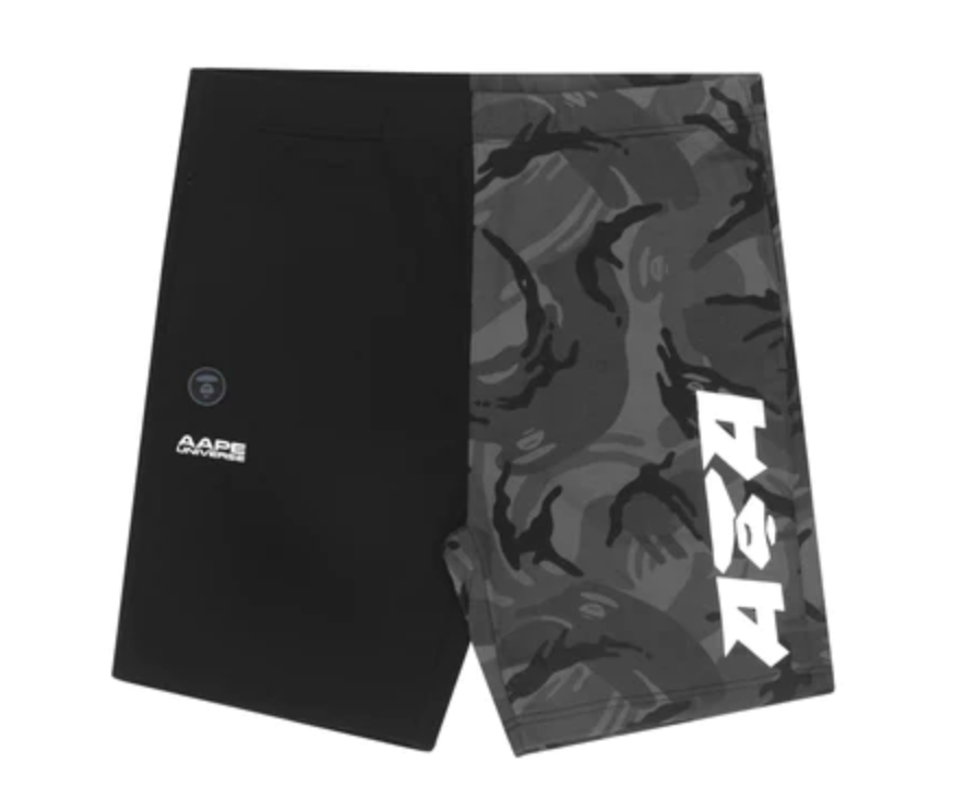 AAPE By A Bathing Ape Contrast Camo Sweat Shorts - Black