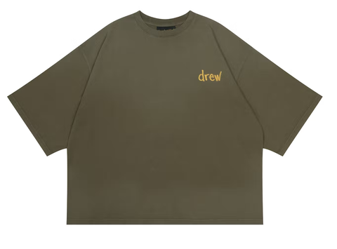 Drew House Scribble Boxy Short Sleeve Tee - Faded Olive
