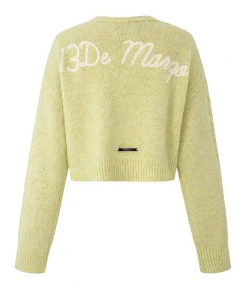 13DE MARZO Doozoo Button Knit Cardigan - Lime