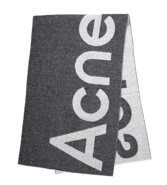 Acne Studios Jacquard Logo Scarf - Black