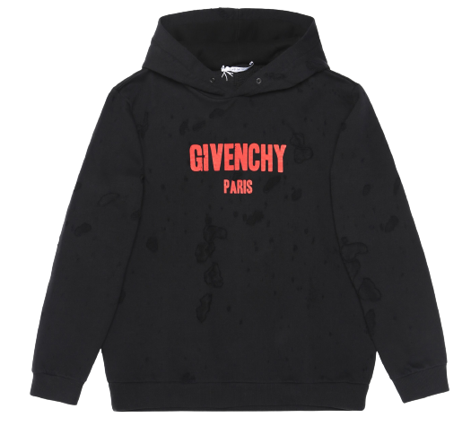 Givenchy Destroyed Distressed Hoodie - Black (USED)