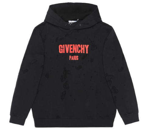 Givenchy Destroyed Distressed Hoodie - Black (USED)
