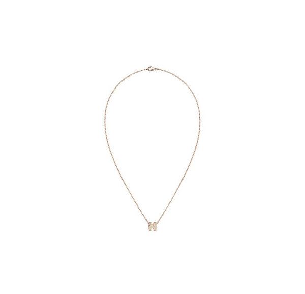 Hermès Mini POP H Necklace - Marron Glace