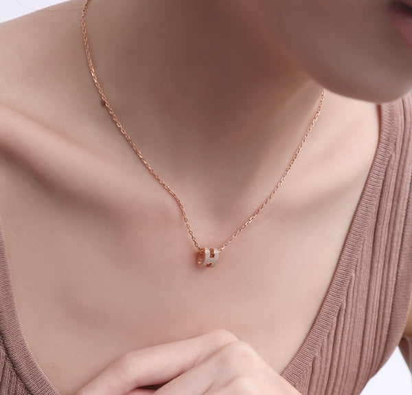 Hermès Mini POP H Necklace - Marron Glace