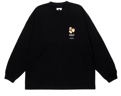 Unbent Oversized Pine Cone logo Long Sleeve Shirt - Black