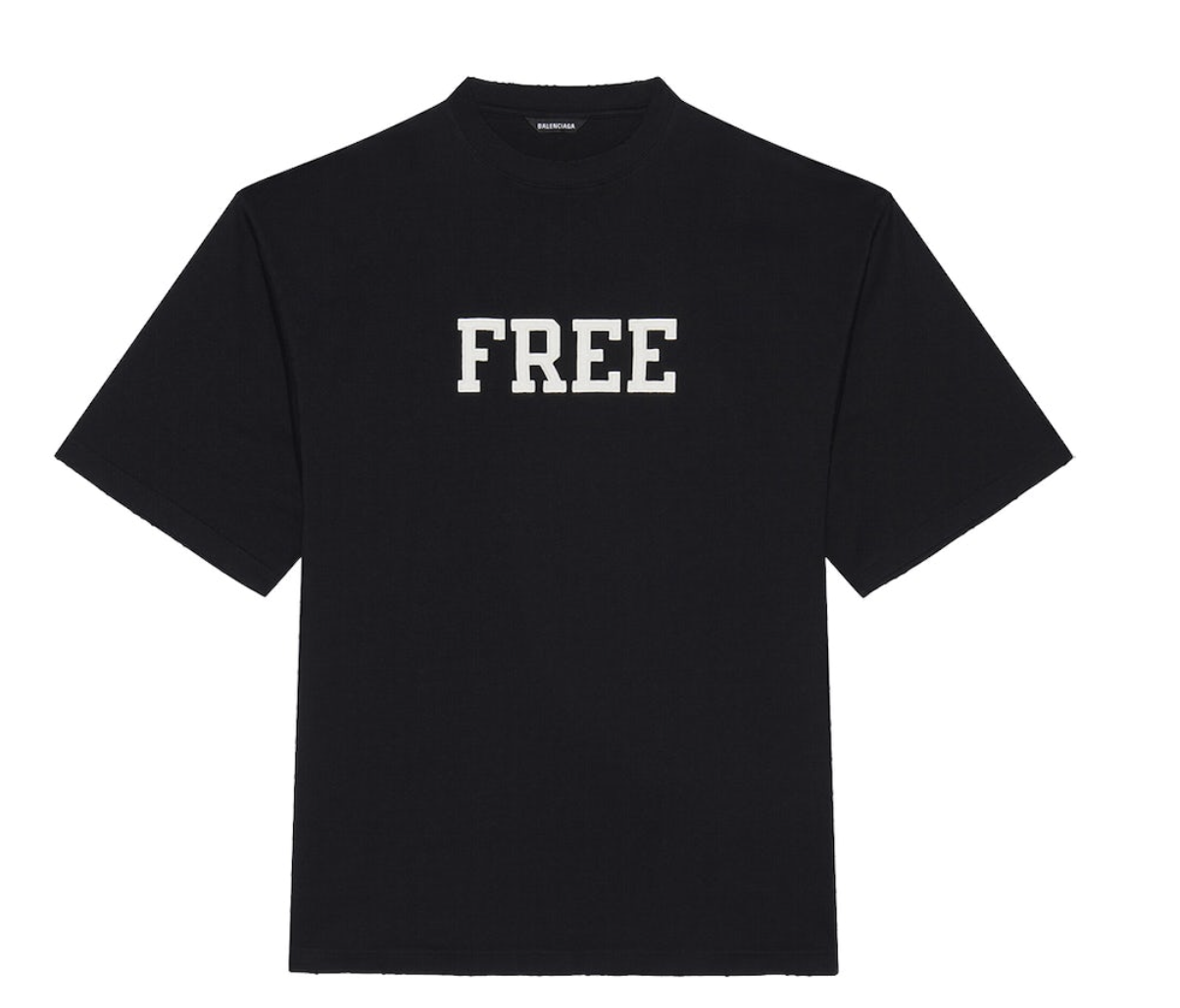 Balenciaga Free Logo Wide Fit Tee - Black