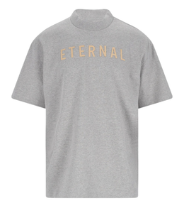 Fear Of God Eternal Logo Flocked Crewneck Tee - Grey