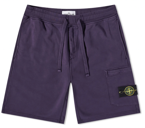 Stone Island Garment Dyed Sweat Shorts - Purple