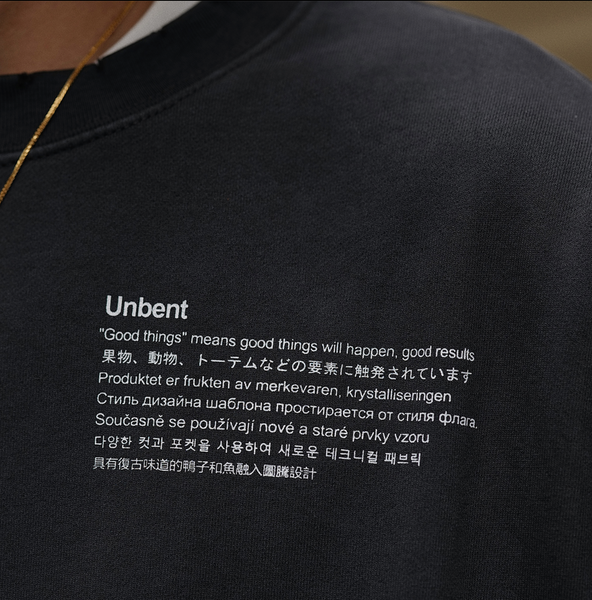 Unbent Embroidered Washed Sweater - Black