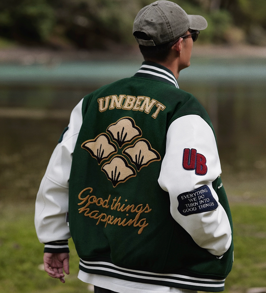 Unbent Fan Logo Varsity Jackets - Dark Green
