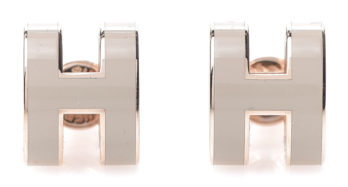Hermès Mini Pop H Earrings - Marron Glace