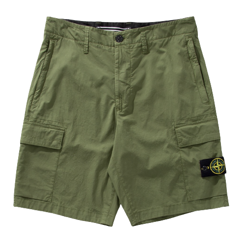 Stone Island Cotton Cargo Shorts - Green