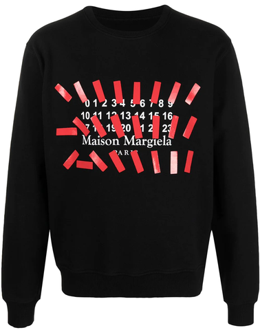 Maison Margiela Logo Print Sweaters - Black