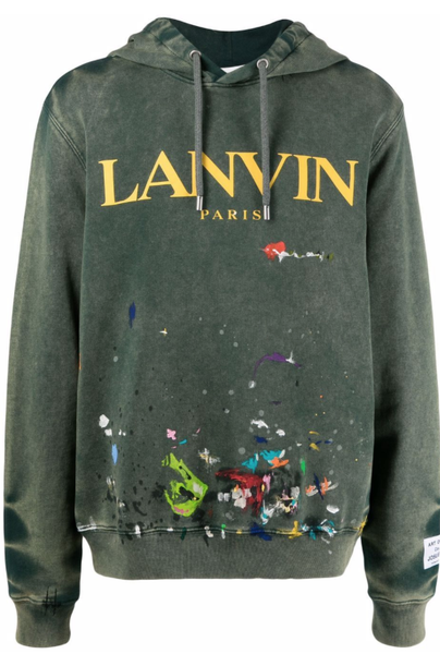 LANVIN x Gallery Dept. paint-splatted logo-print hoodie