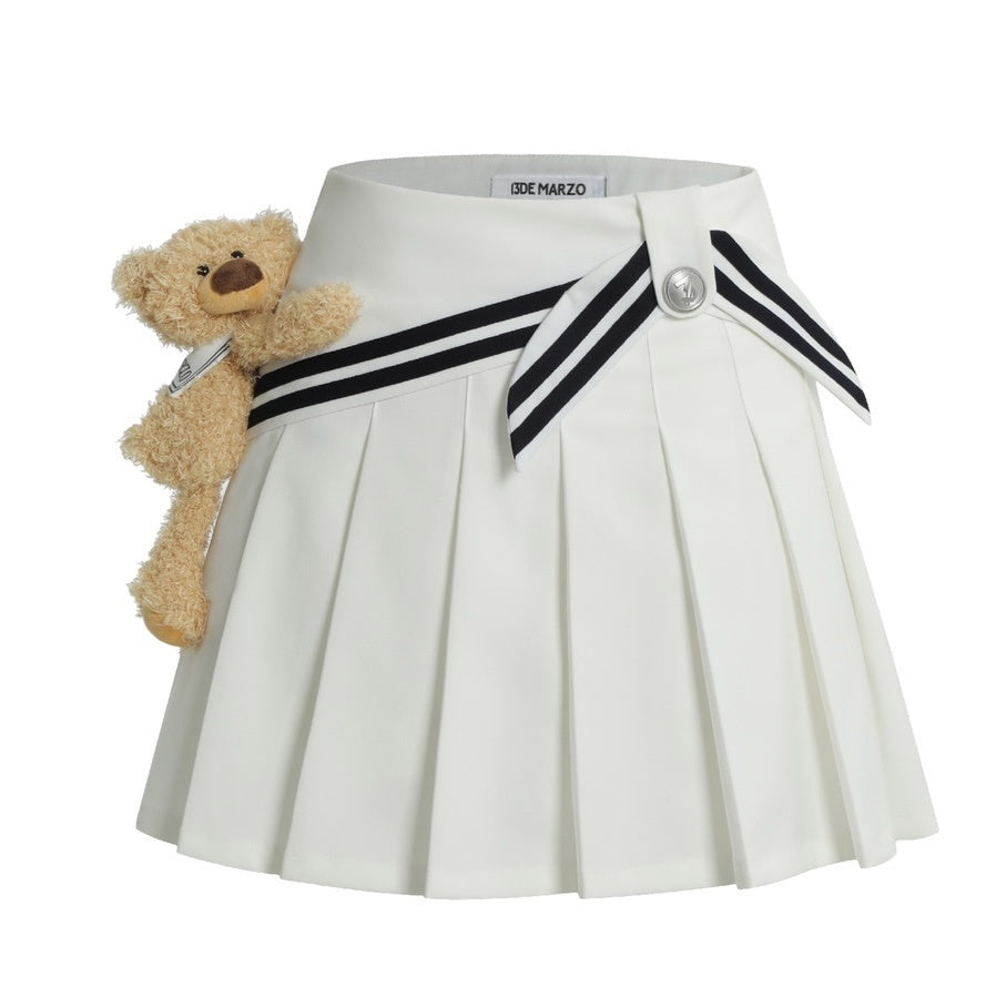 13DE MARZO Bear Sailor Dress - Vanilla Ice